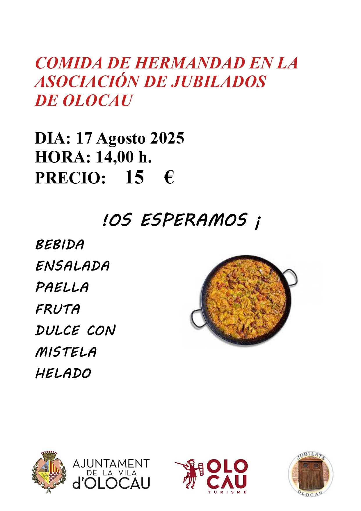 Dinar de germanor de l'Associació de Jubilats i Pensionistes d'Olocau